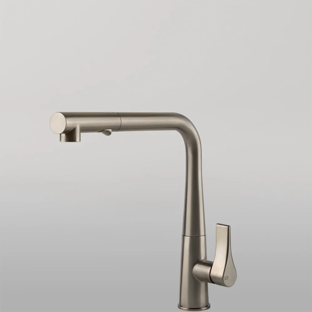 Gessi Proton Right Angle Pull Out Spray Mixer Brushed Nickel - Image 2