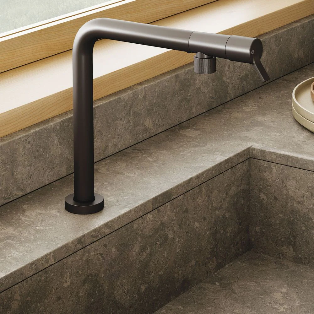 Gessi Su&Giù Retractable Spout Right Angle Mixer Brushed Black - Image 2
