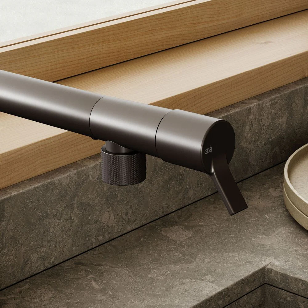 Gessi Su&Giù Retractable Spout Right Angle Mixer Brushed Black - Image 6