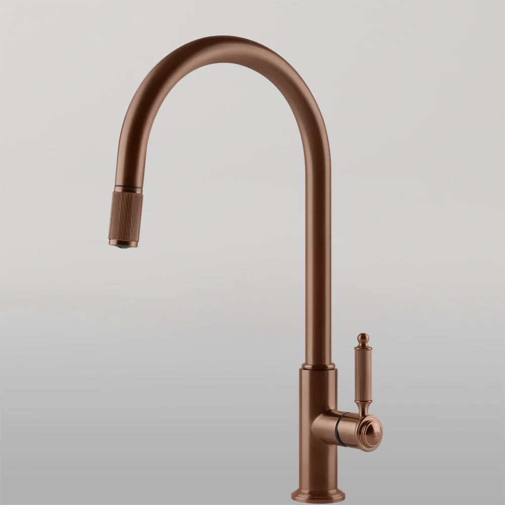 Gessi Venti20 Goose Neck Pull Out Mixer Brushed Copper - Image 2