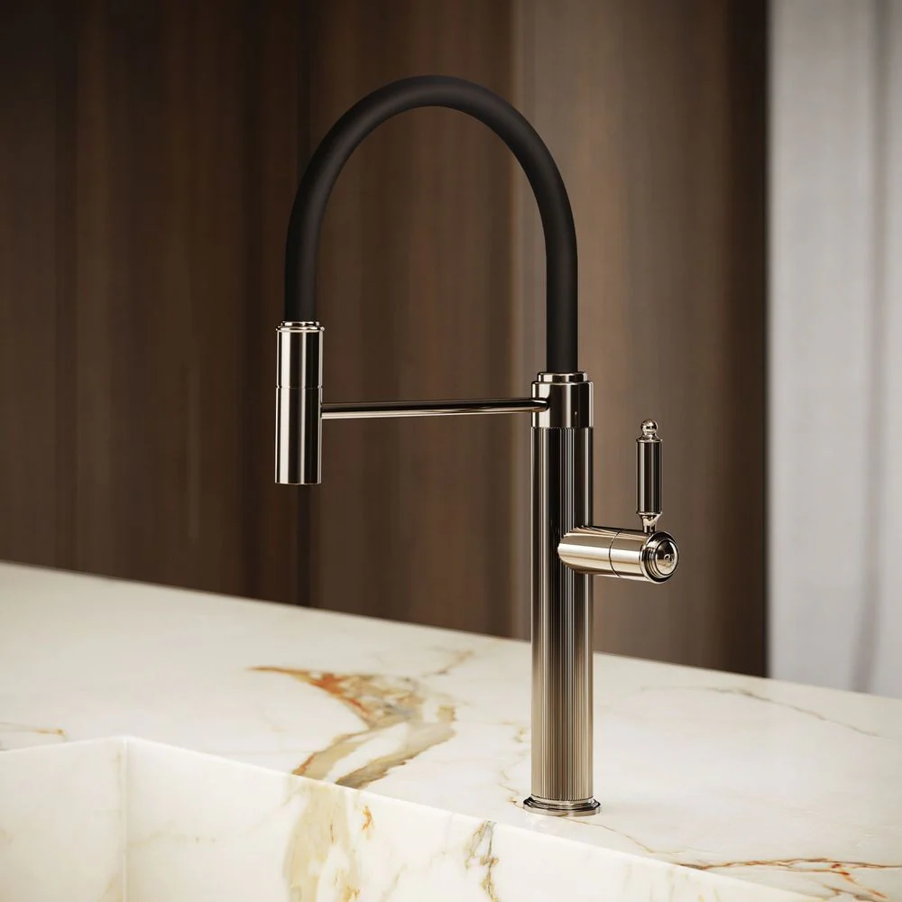 Gessi Venti20 Goose Neck Semi-Professional Mixer Brushed Nickel - Image 2