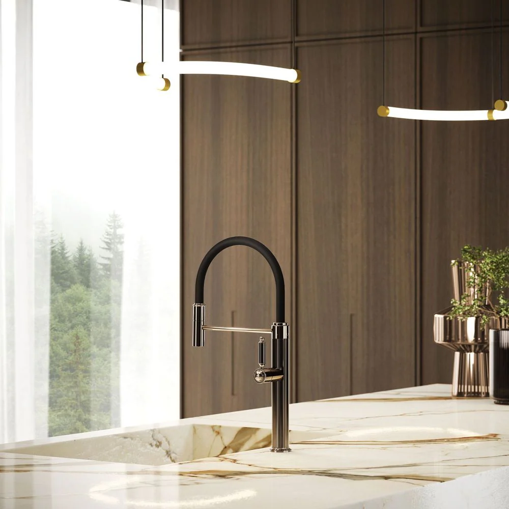 Gessi Venti20 Goose Neck Semi-Professional Mixer Brushed Nickel - Image 4