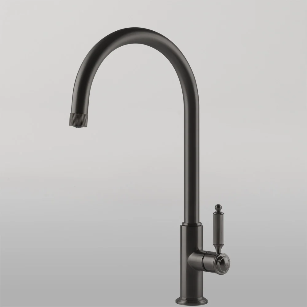 Gessi Venti20 Goose Neck Swivel Mixer Brushed Black - Image 2