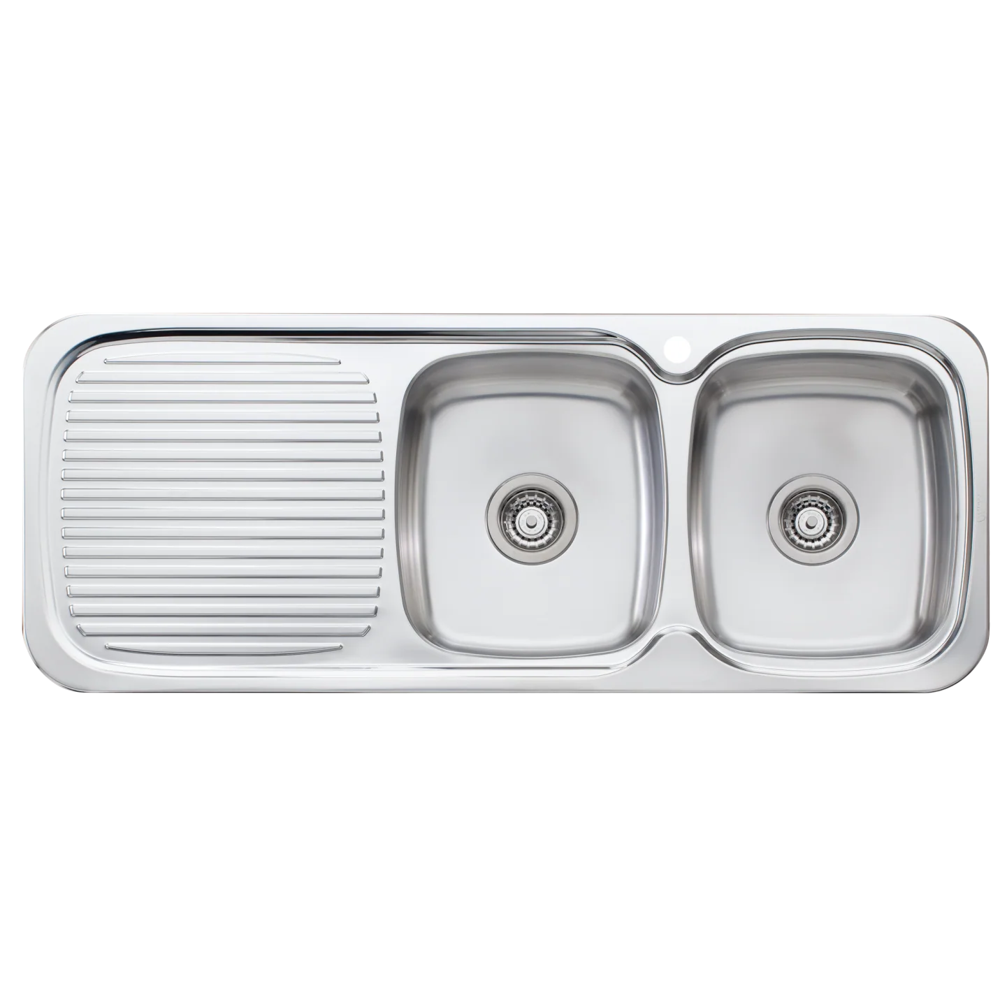 Oliveri Lakeland Double Bowl Sink With Left Drainboard Stainless Steel - Image 3