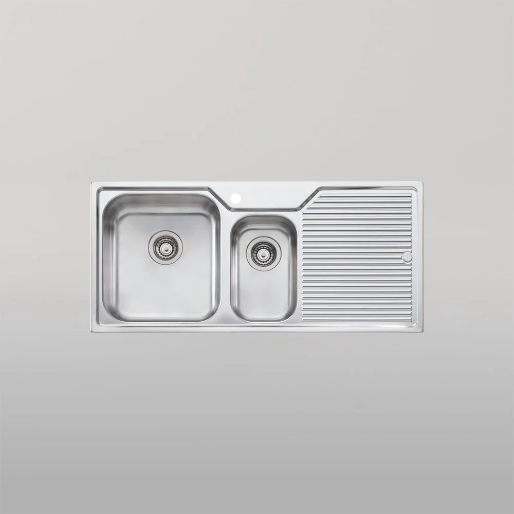 Oliveri Nu-Petite 1 And 1/2 Bowl Topmount Sink With Right Drainboard Stainless Steel - Image 2
