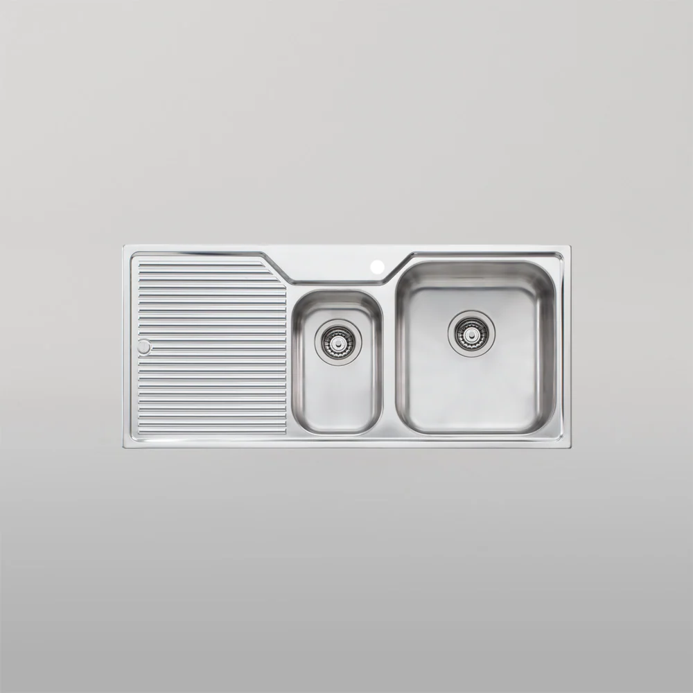 Oliveri Nu-Petite 1 And 1/2 Bowl Topmount Sink With Left Drainboard Stainless Steel - Image 2