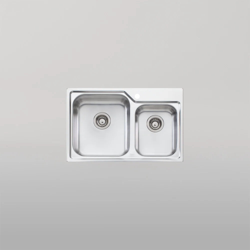 Oliveri Nu-Petite 1 And 3/4 Bowl Topmount Sink Left Stainless Steel - Image 2