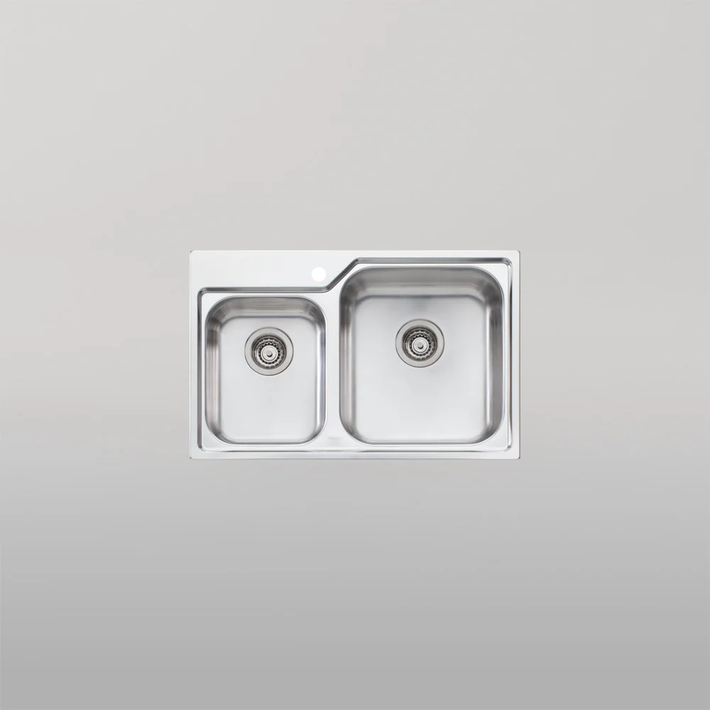 Oliveri Nu-Petite 1 And 3/4 Bowl Topmount Sink Right Stainless Steel - Image 2