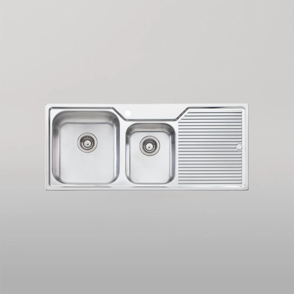 Oliveri Nu-Petite 1 And 3/4 Bowl Topmount Sink With Right Drainboard Stainless Steel - Image 2