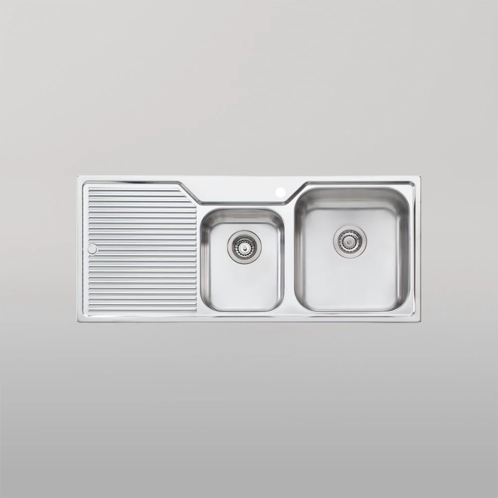 Oliveri Nu-Petite 1 And 3/4 Bowl Topmount Sink With Left Drainboard Stainless Steel - Image 2