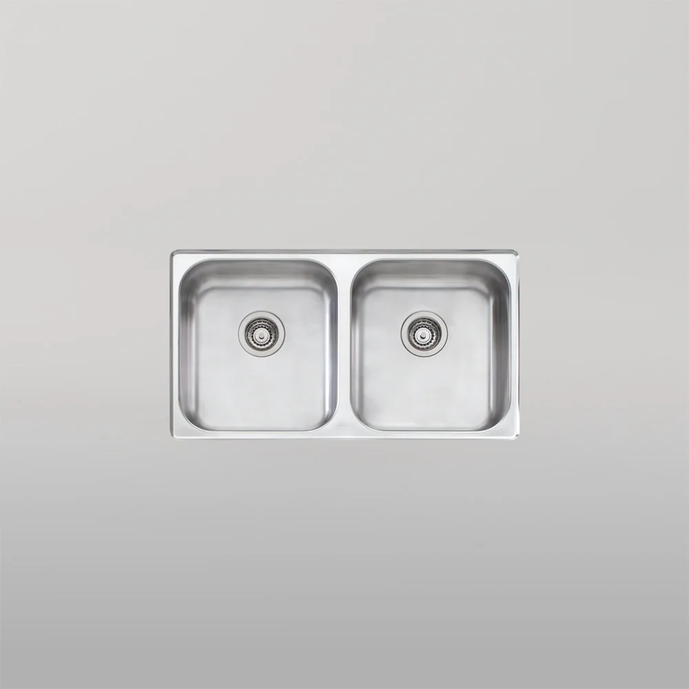 Oliveri Nu-Petite Double Bowl Undermount Sink Stainless Steel - Image 2