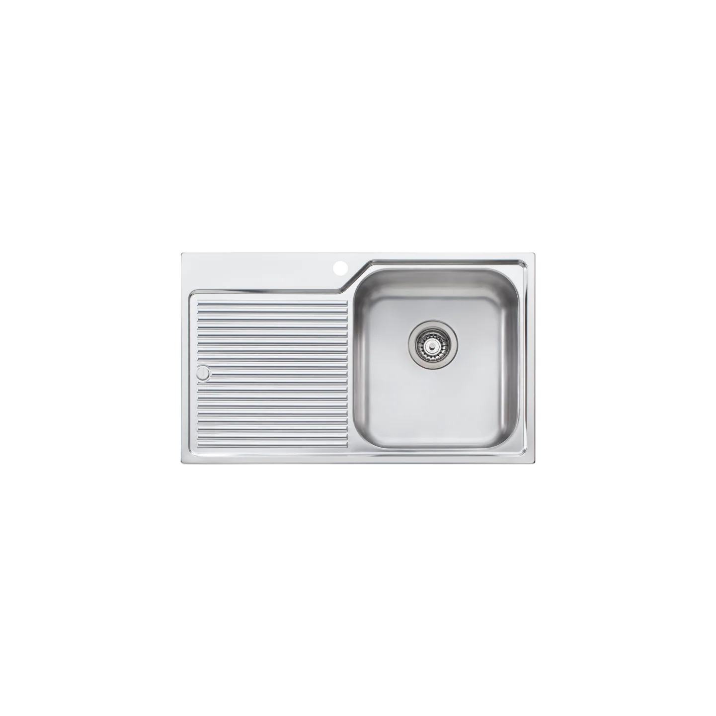 Oliveri Nu-Petite Single Bowl Topmount Sink With Left Drainboard Stainless Steel - Image 3