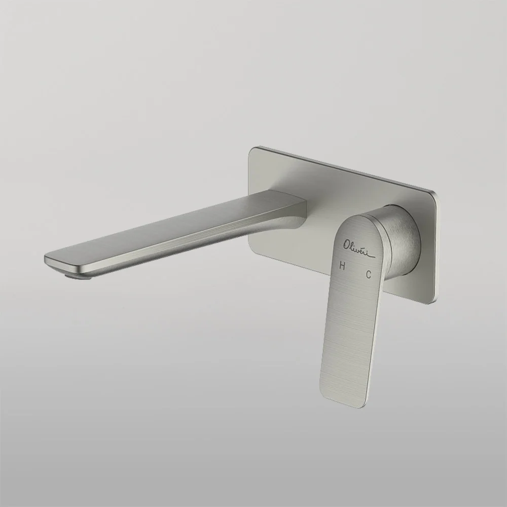 Oliveri Paris Wall Mixer Set Brushed Nickel Lead Free - Image 2