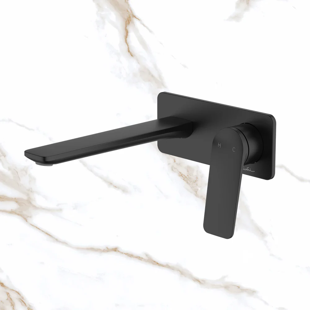 Oliveri Paris Wall Mixer Set Complete Kit Matte Black Lead Free - Image 2