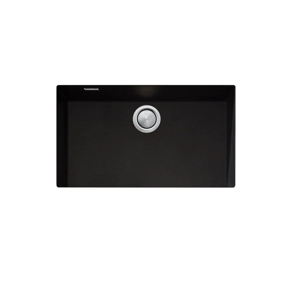 Oliveri Santorini Mega Bowl Undermount Sink with Overflow Black - Image 3