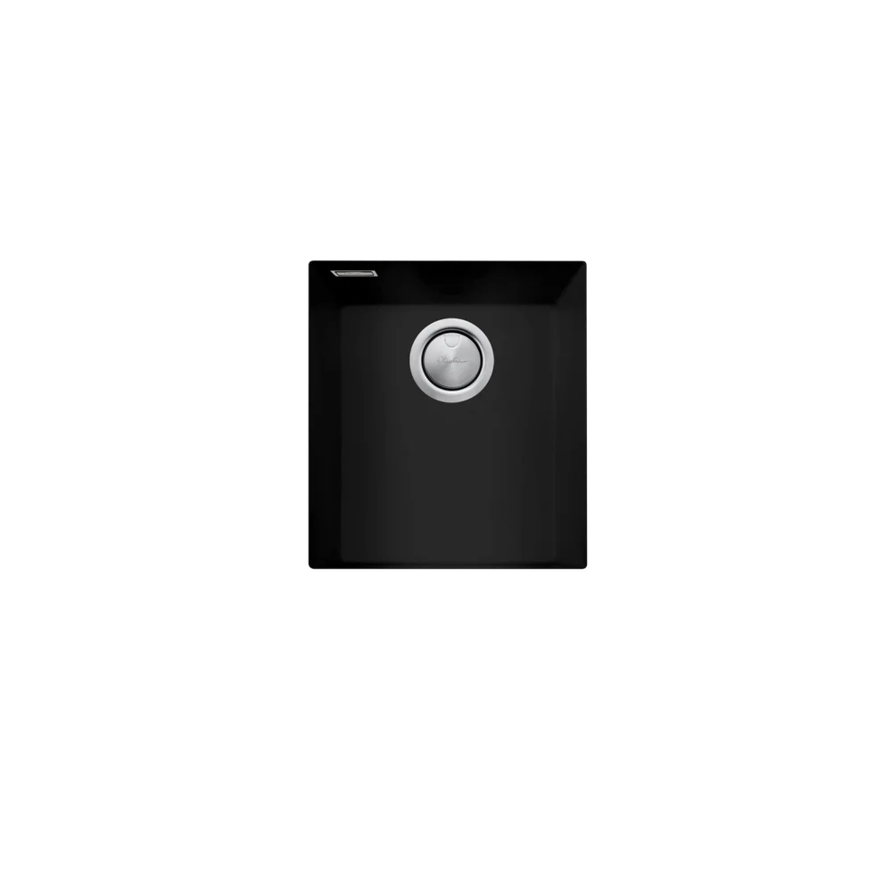 Oliveri Santorini Standard Bowl Undermount Sink with Overflow Matte Black - Image 3