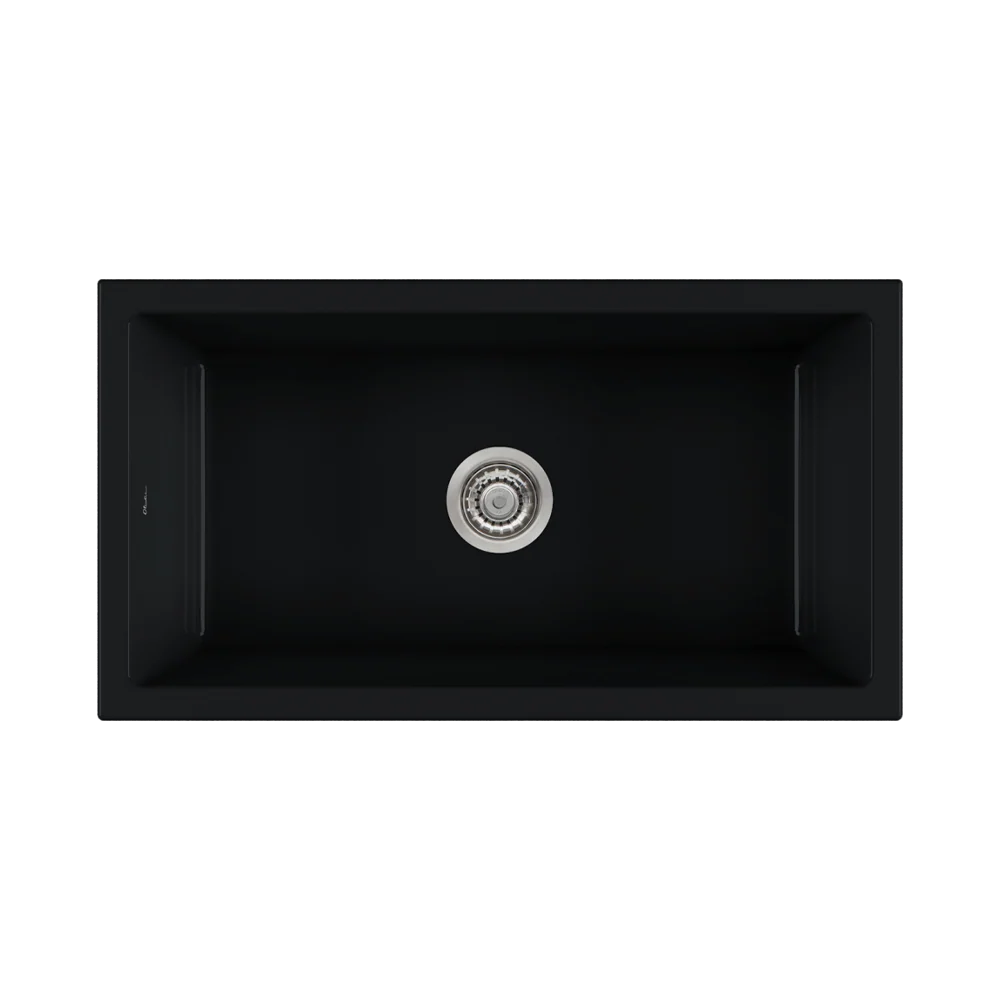 Oliveri Sicily Fireclay Farmhouse Countertop or Undermount Sink Matte Black - Image 3