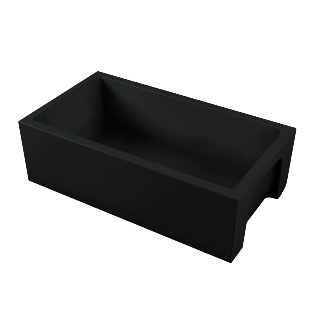 Oliveri Sicily Fireclay Farmhouse Countertop or Undermount Sink Matte Black - Image 5