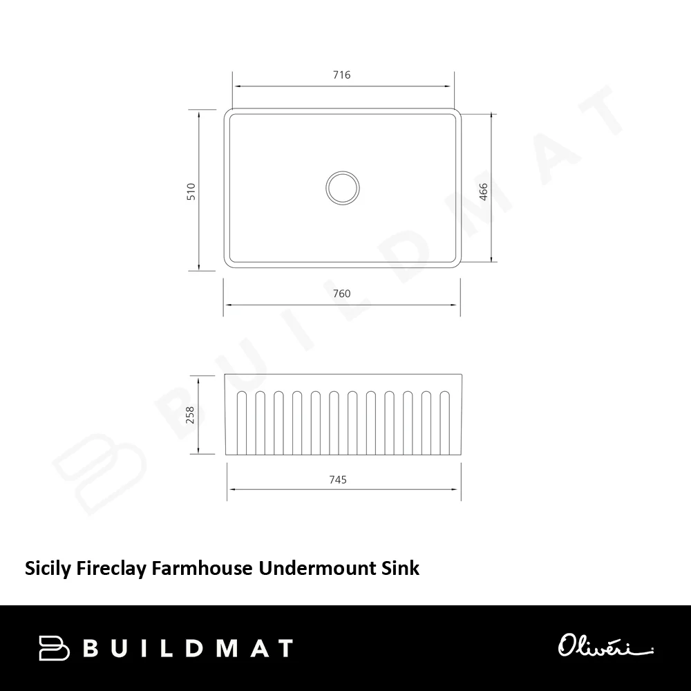 Oliveri Sicily Fireclay Farmhouse Undermount Sink White - Image 7