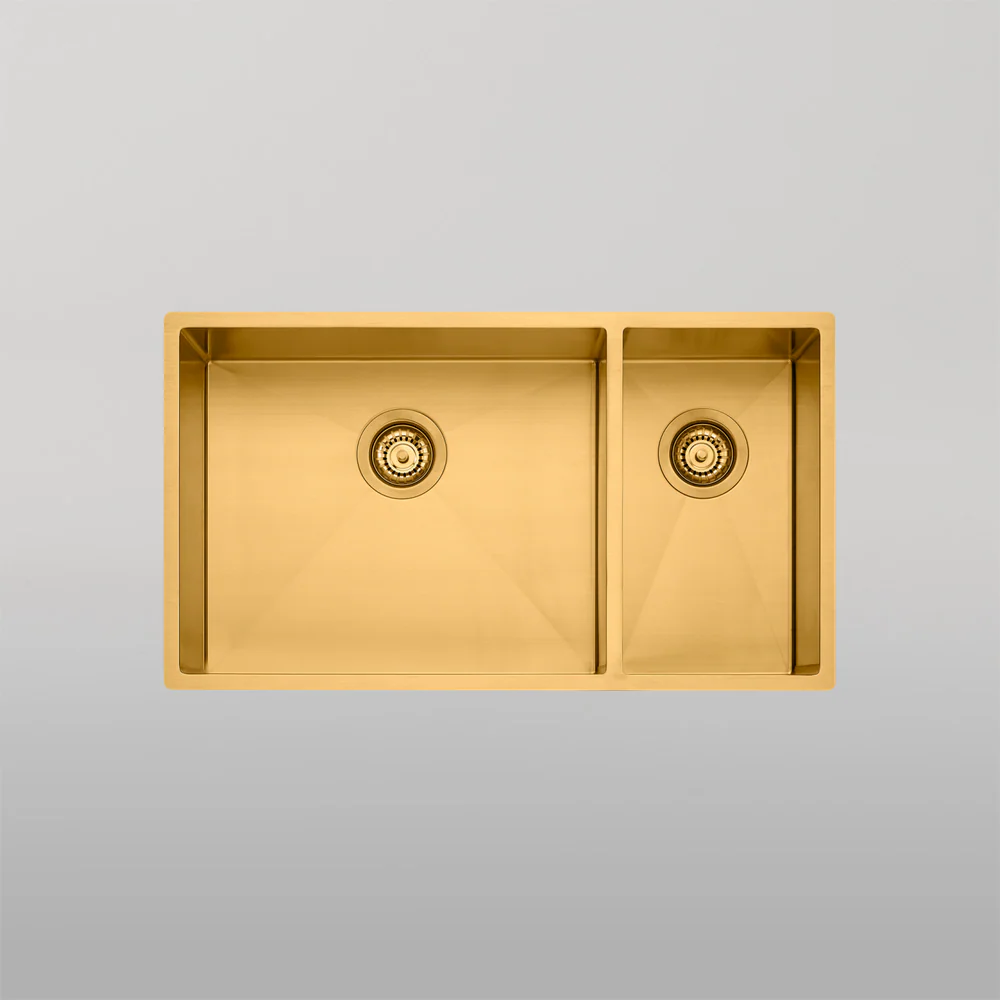Oliveri Spectra 1 And 1/2 Bowl Sink Brushed Gold - Image 2