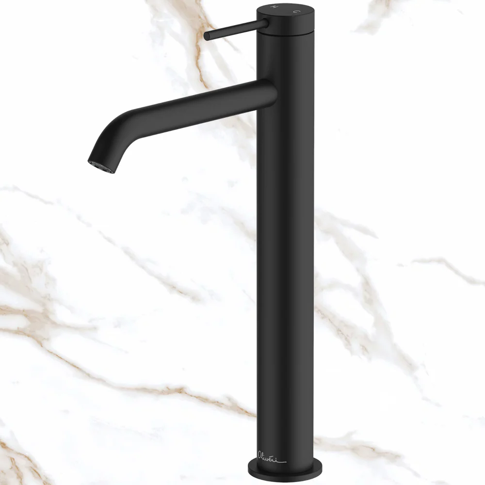 Oliveri Venice Basin Tower Curved Matte Black Lead Free - Image 2