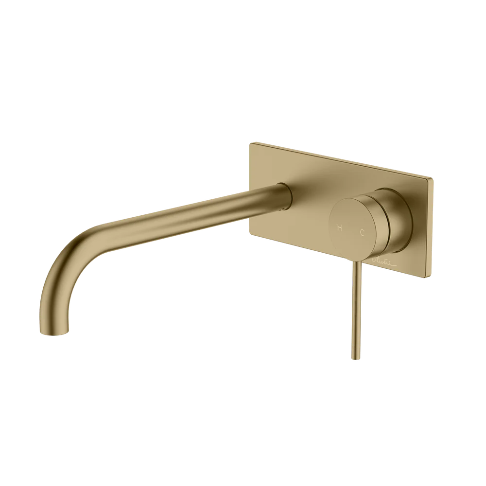 Oliveri Venice Curved Wall Mixer Set Complete Kit Classic Gold Lead Free
