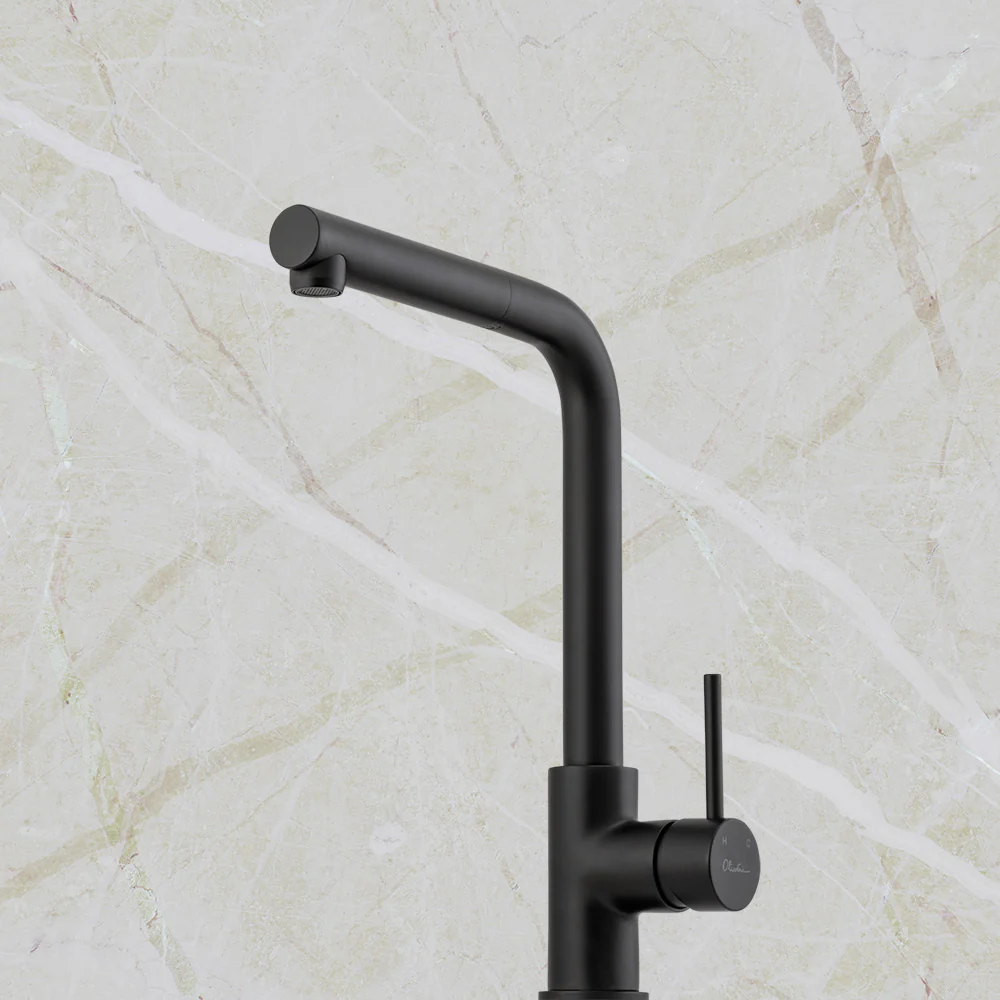Oliveri Venice Pull Out Right Angle Mixer Matte Black - Image 2
