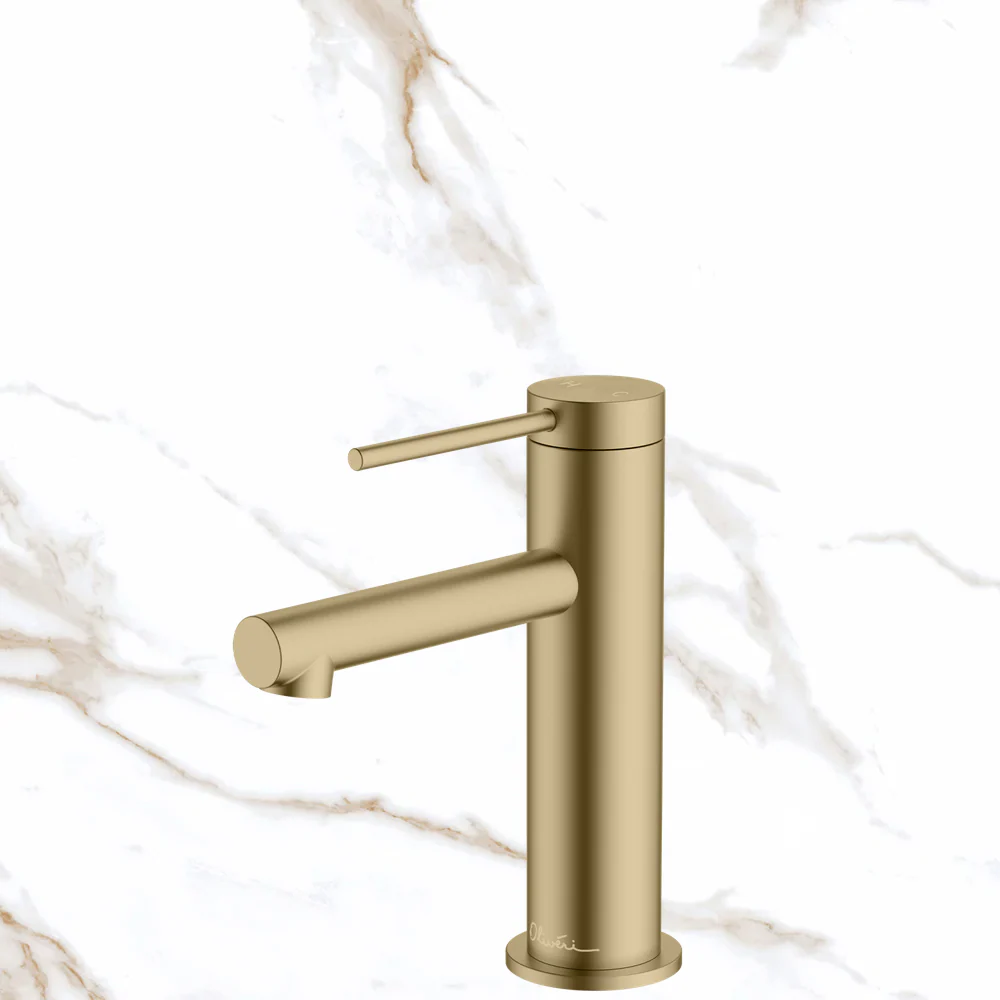 Oliveri Venice Straight Basin Mixer Classic Gold Lead Free - Image 2