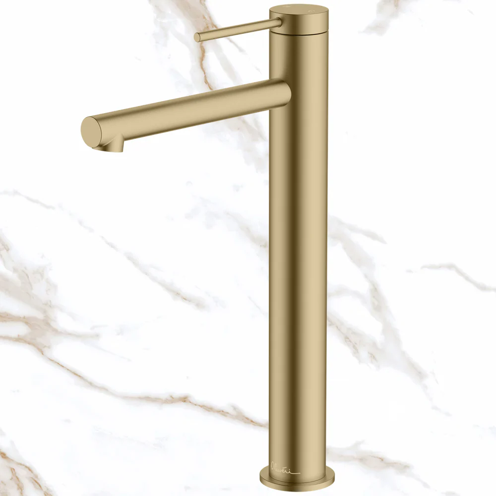 Oliveri Venice Straight Tower Basin Mixer Classic Gold Lead Free - Image 2