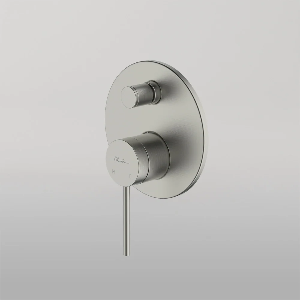 Oliveri Venice Wall Mixer With Diverter Brushed Nickel - Image 2