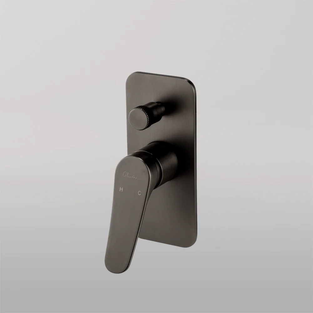 Oliveri Verona Wall Mixer With Diverter (Trim Kit Only) Gunmetal - Image 2
