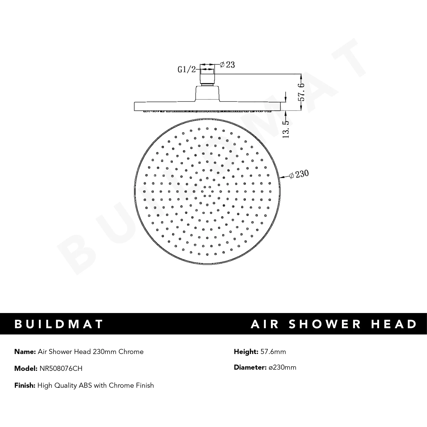 Nero Air Shower Head Chrome - Image 4