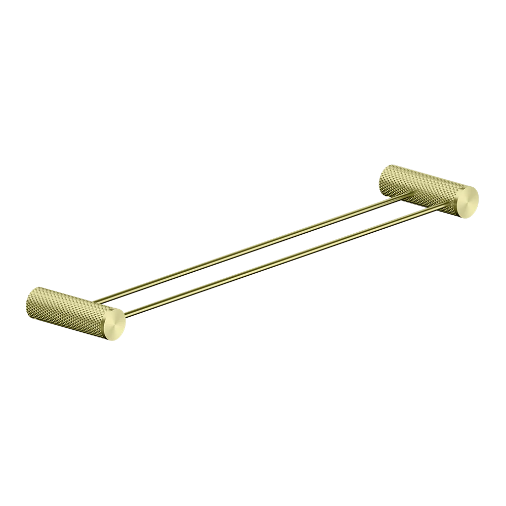 Nero Opal Double Towel Rail 600mm Brushed Gold - Image 3