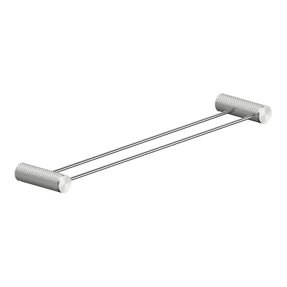 Nero Opal Double Towel Rail 600mm Brushed Nickel - Image 3