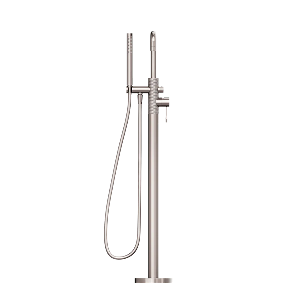 Nero Opal Free Standing Bath Mixer with Hand Shower Brushed Nickel - Image 4