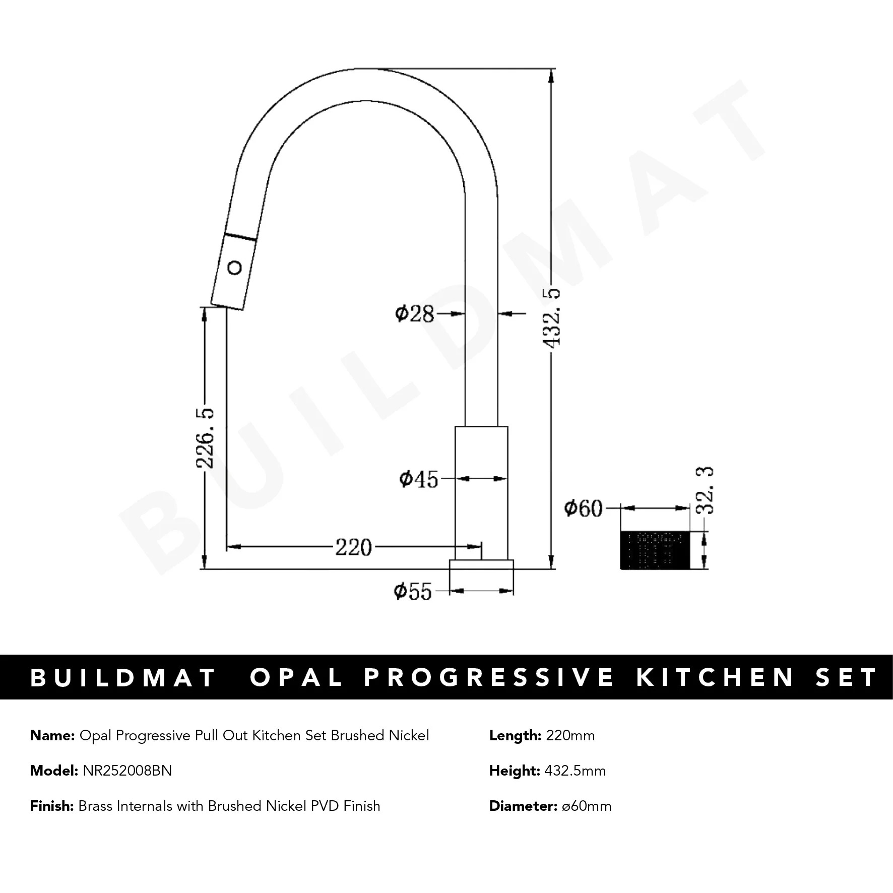 Nero Opal Progressive Pull Out Kitchen Set Brushed Nickel - Image 6