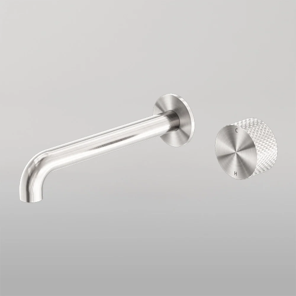 Nero Opal Progressive Wall Basin/Bath Set 160mm Brushed Nickel - Image 2