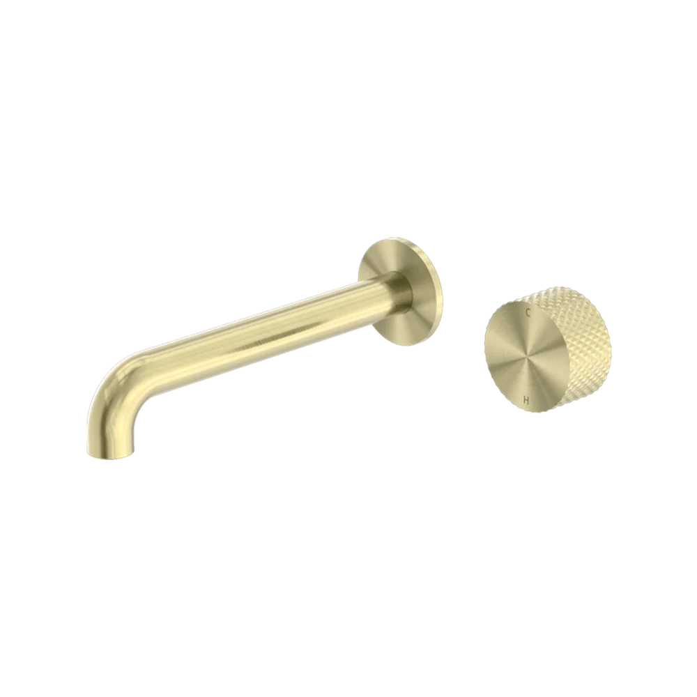 Nero Opal Progressive Wall Basin/Bath Set 185mm Spout Brushed Gold