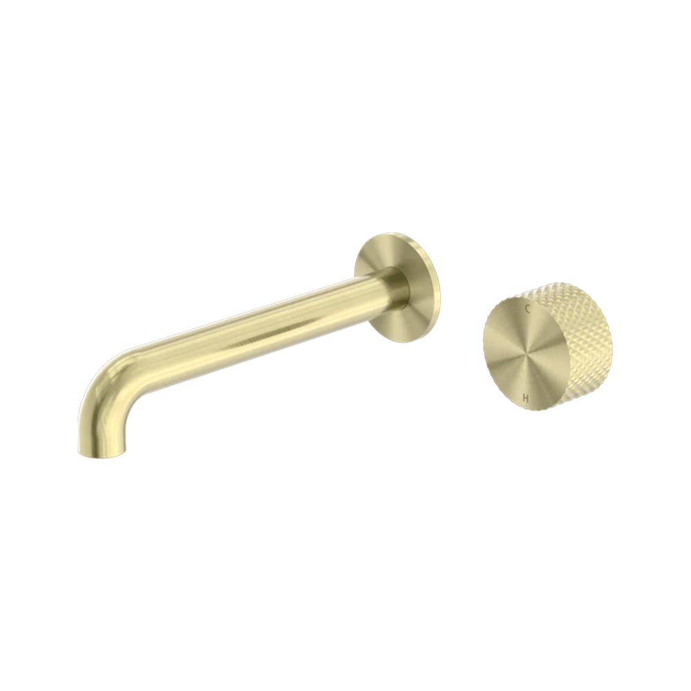 Nero Opal Progressive Wall Basin/Bath Set 230mm Spout Brushed Gold - Image 3