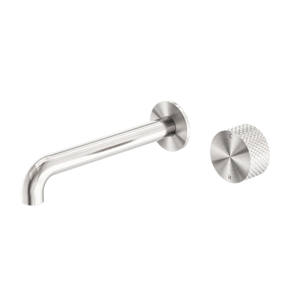 Nero Opal Progressive Wall Basin/Bath Set 230mm Spout Brushed Nickel