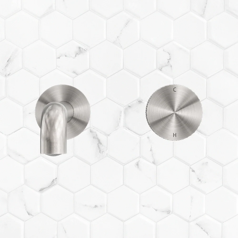 Nero Opal Progressive Wall Basin/Bath Set 230mm Spout Brushed Nickel - Image 2