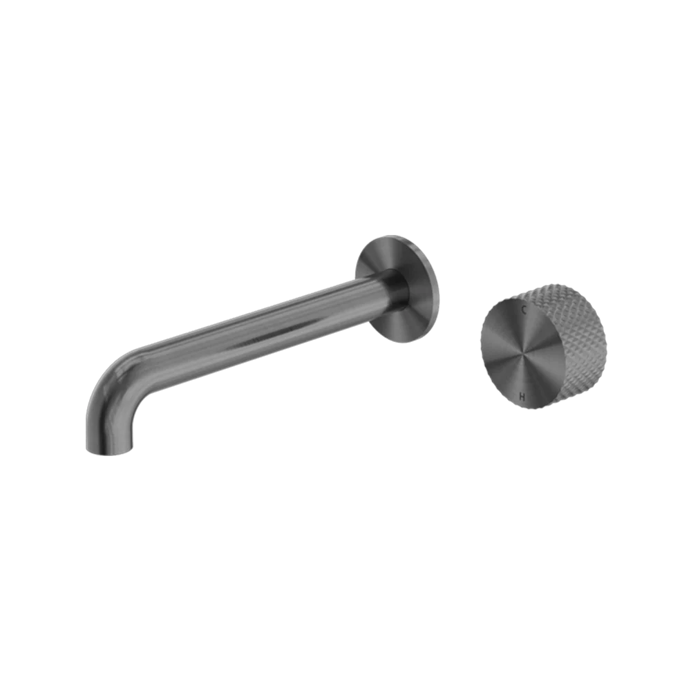 Nero Opal Progressive Wall Basin/Bath Set 230mm Spout Graphite