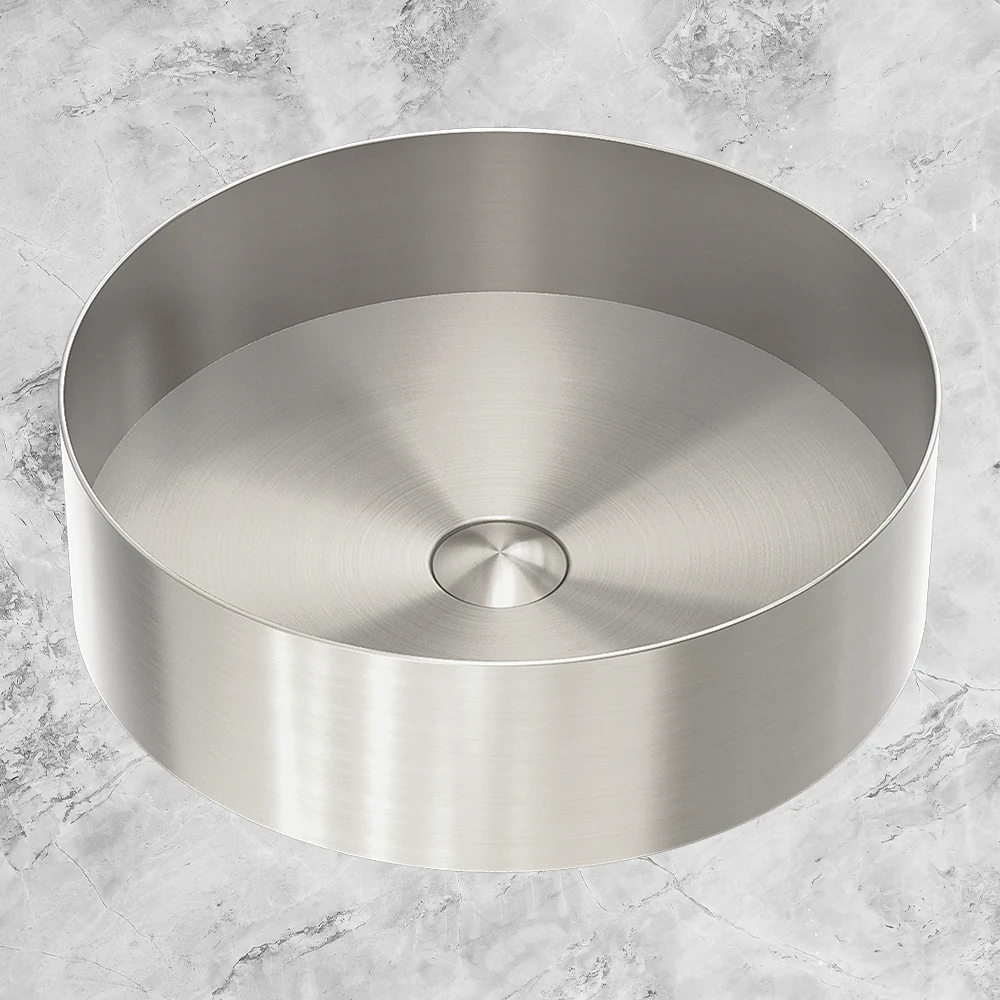Nero Opal Round 400mm Stainless Steel Basin Brushed Nickel - Image 2