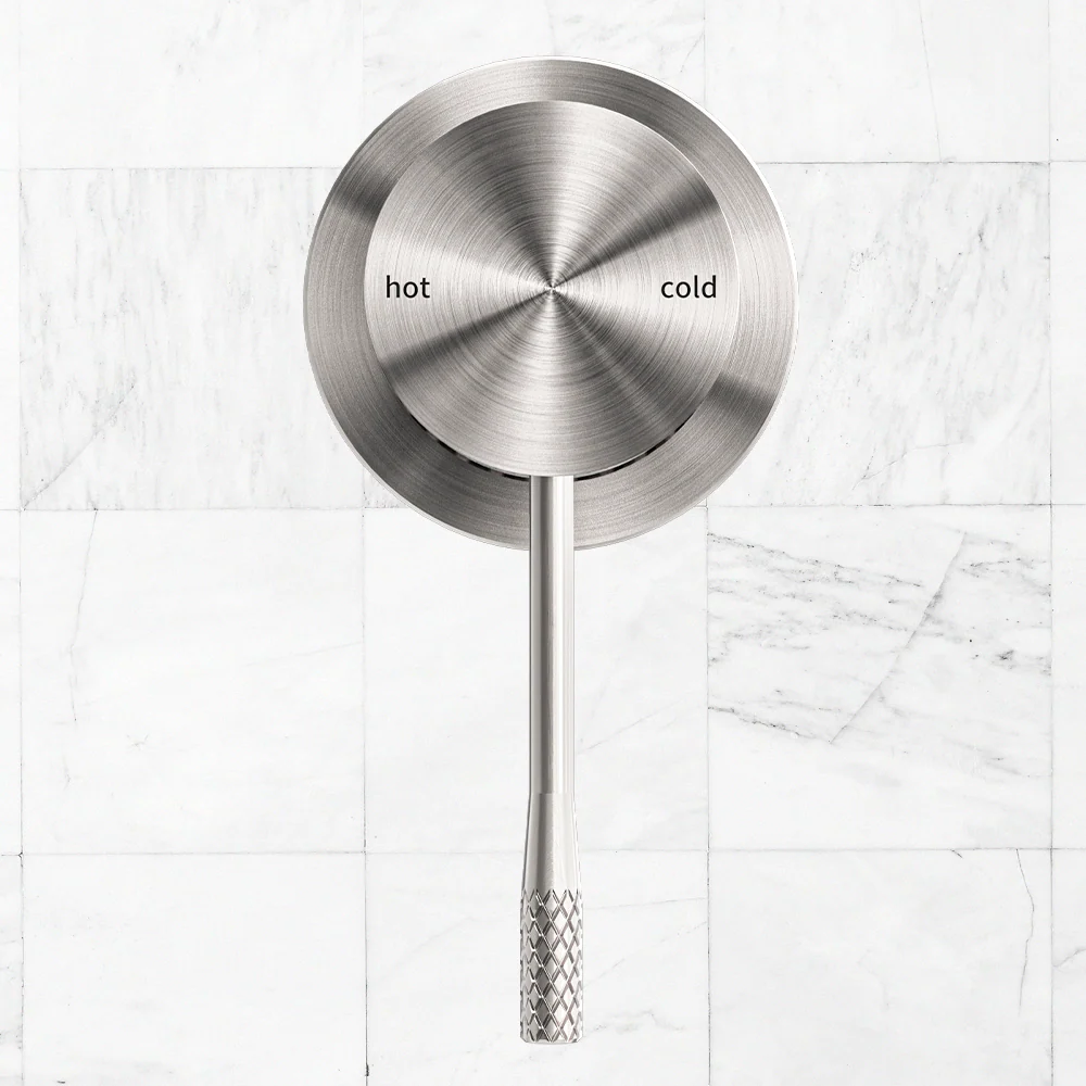 Nero Opal Shower Mixer with 60mm Plate Brushed Nickel - Image 2
