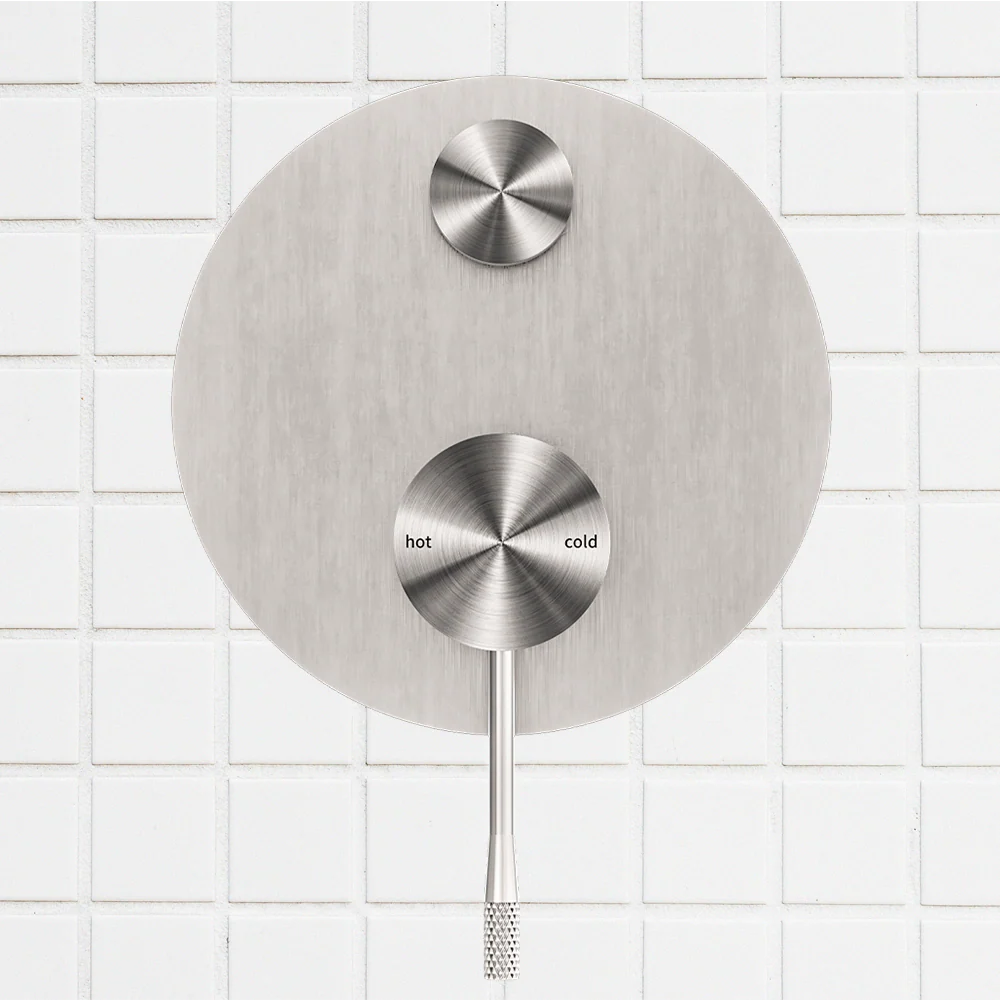 Nero Opal Shower Mixer with Divertor Brushed Nickel - Image 2