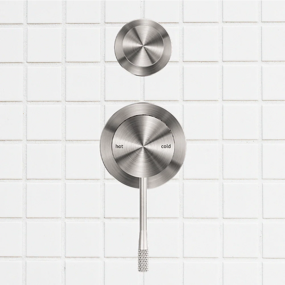 Nero Opal Shower Mixer with Divertor Separate Plate Brushed Nickel - Image 2