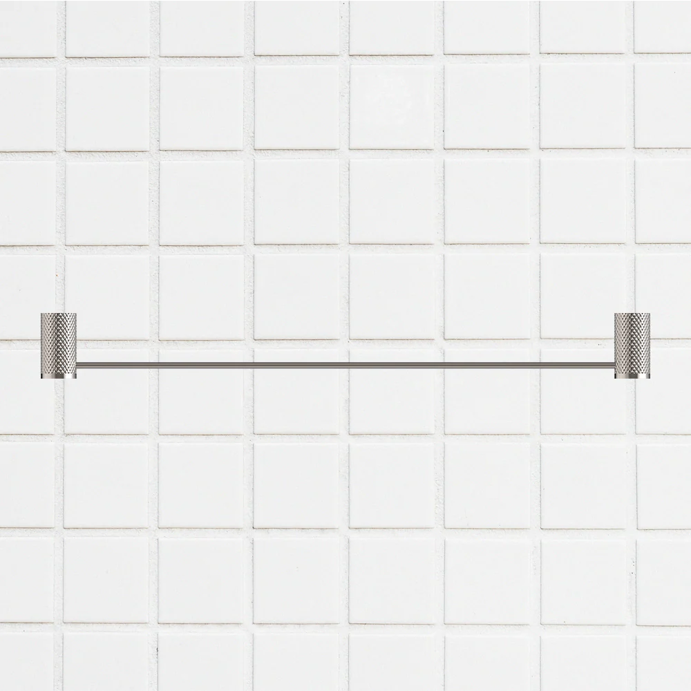 Nero Opal Single Towel Rail 600mm Brushed Nickel - Image 2