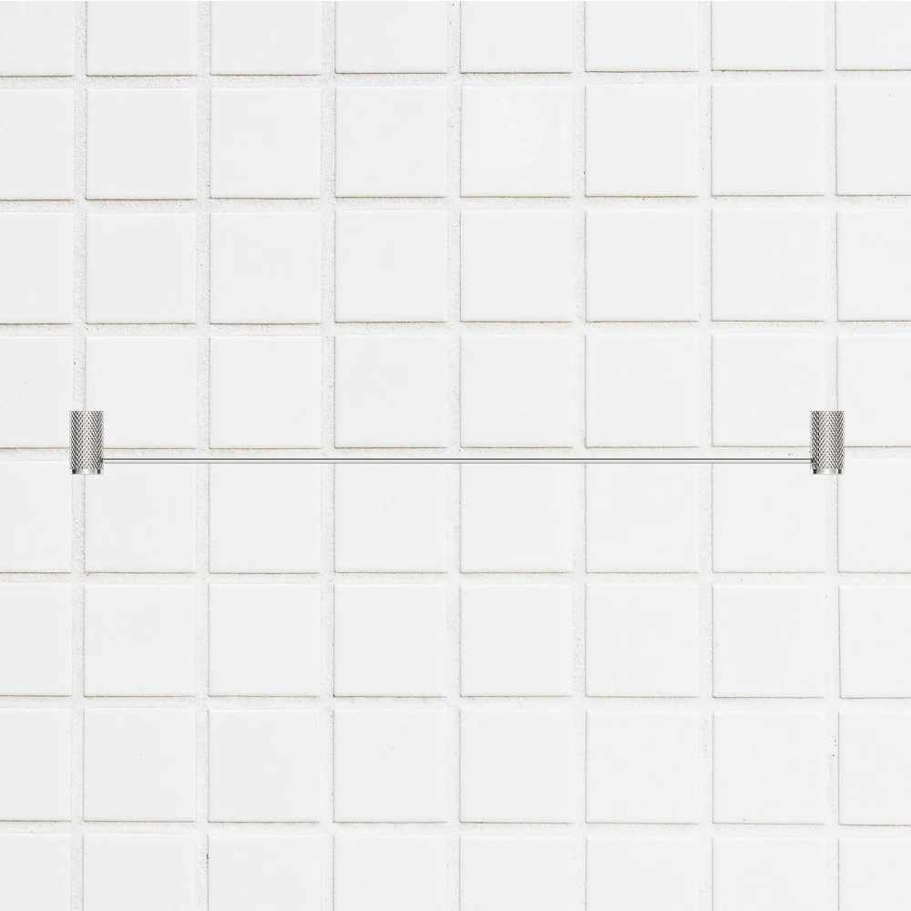 Nero Opal Single Towel Rail 800mm Brushed Nickel - Image 2