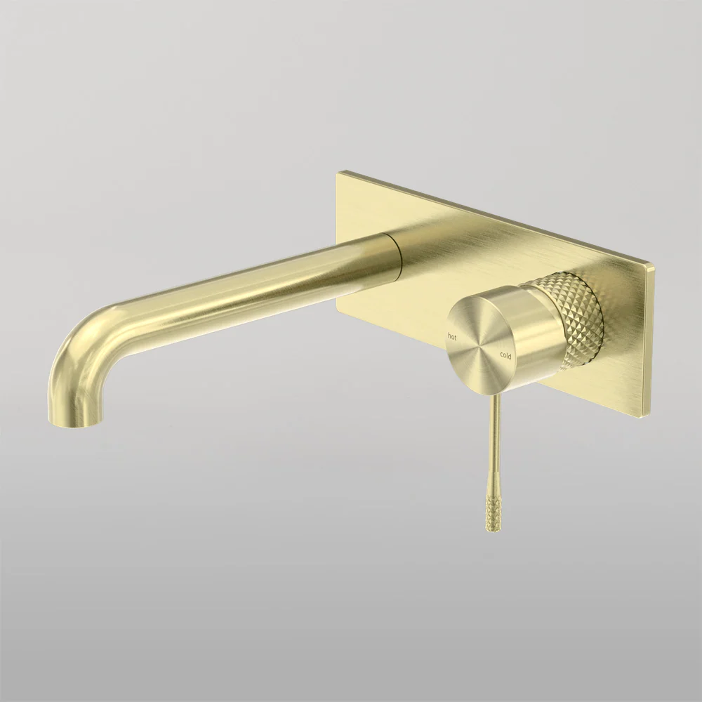 Nero Opal Wall Basin/Bath Mixer 120mm Brushed Gold - Image 2