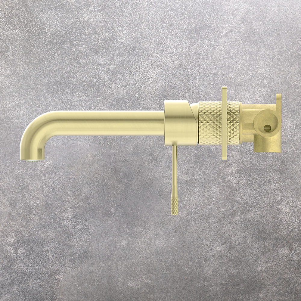 Nero Opal Wall Basin/Bath Mixer 185mm Spout Brushed Gold - Image 2